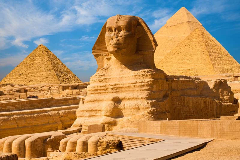 la piramide e la sfinge, Egitto deserto