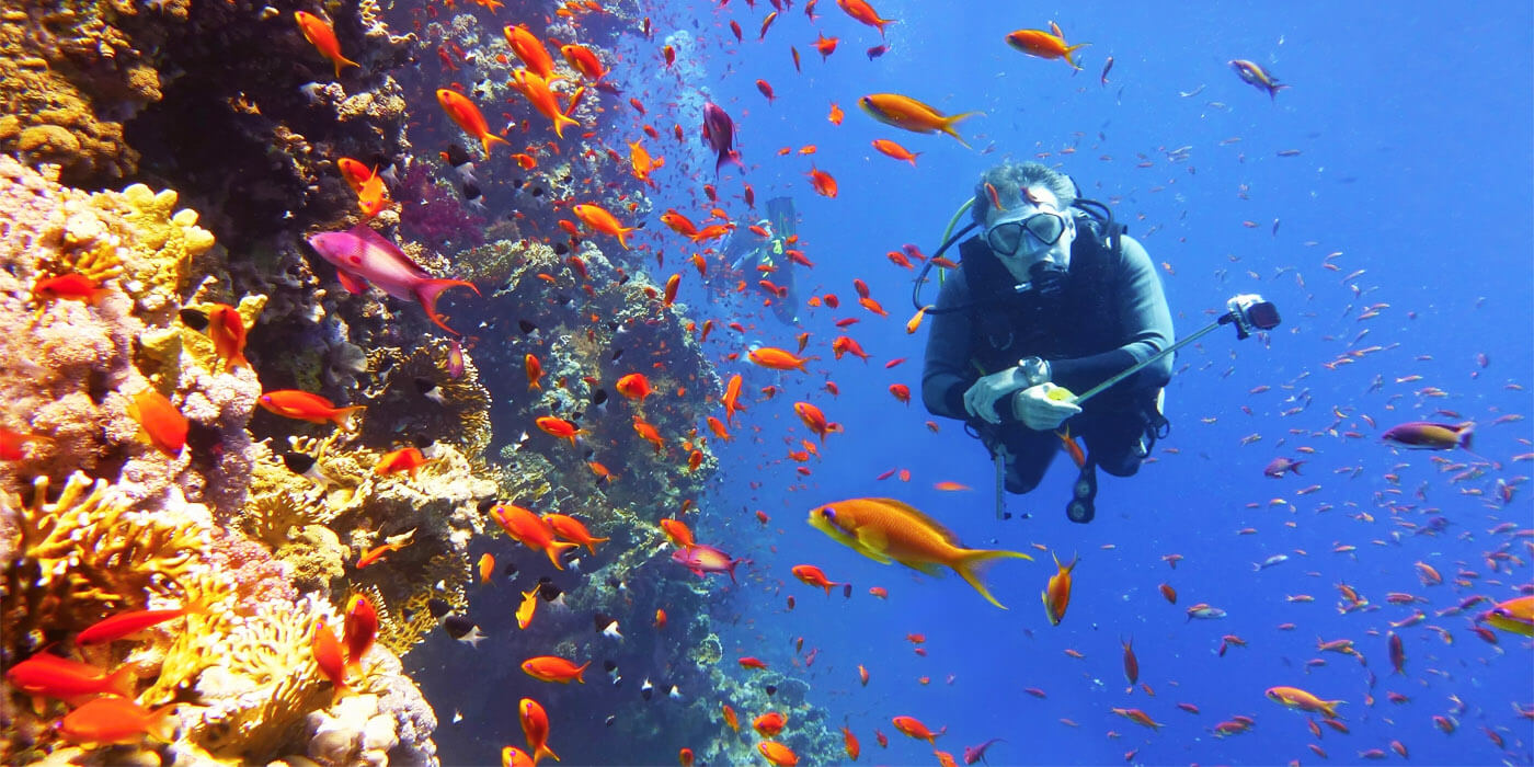 un uomo fa snorkeling a hurghada Egitto un uomo fa snorkeling a hurghada Egitto